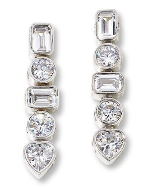 Radiance by Absolute™ × Katharine McPhee MultiCut “Diamond” Linear Earrings NWT